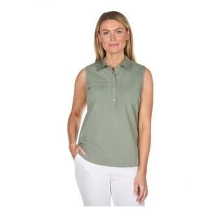 NWT The American Outdoorsman Woman Sleeveless Performance Shirt Sz S Sage Green